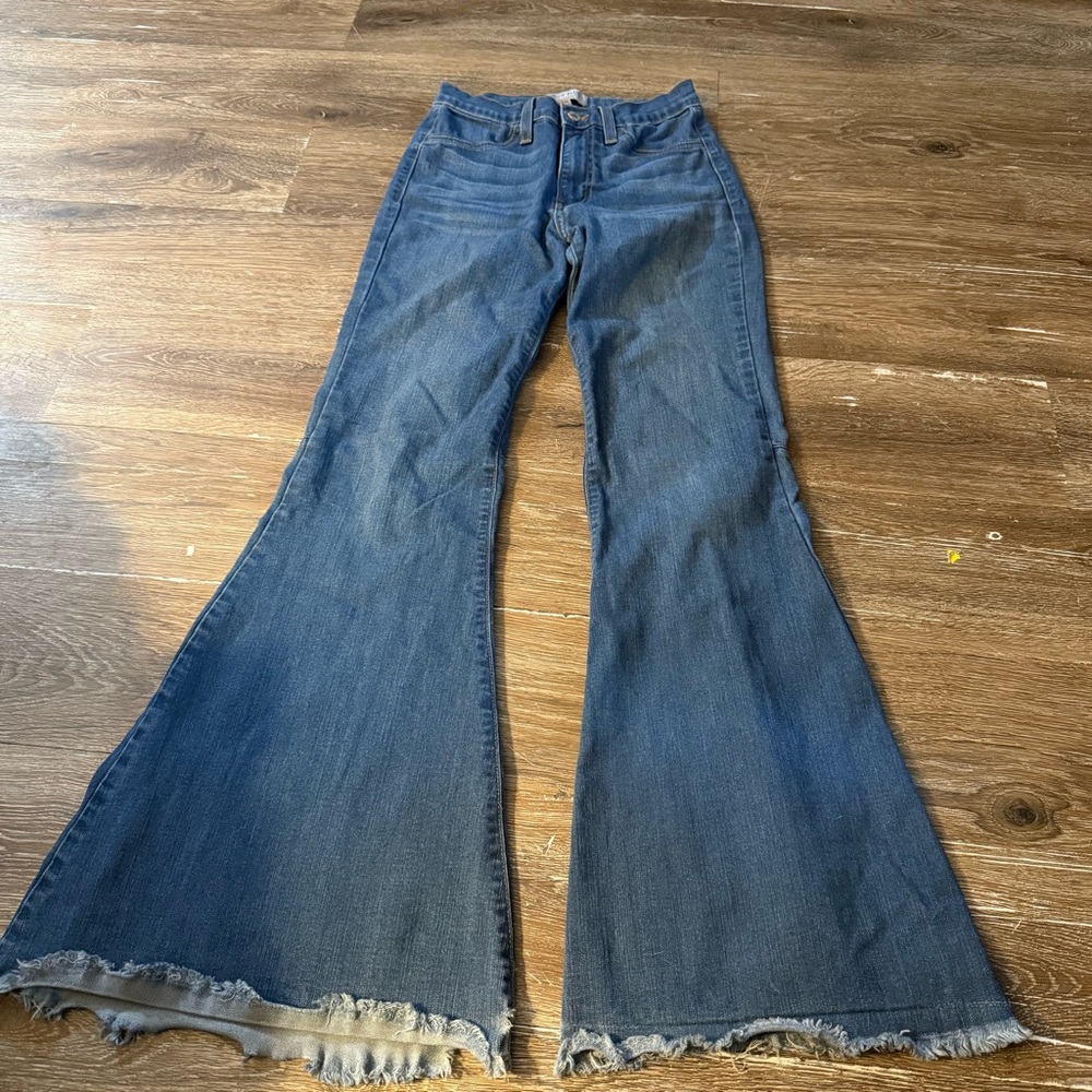 Judy Blue Dark Blue Flare Jeans JR Women’s Size  3/26 Bell Bottoms Hippie Boho